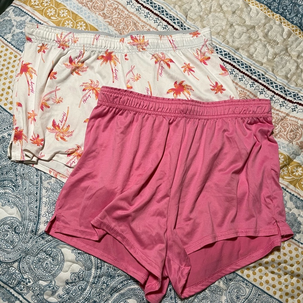 Women’s Pink and Cream Sleep Shorts - Soft Elastic Waist (both included)